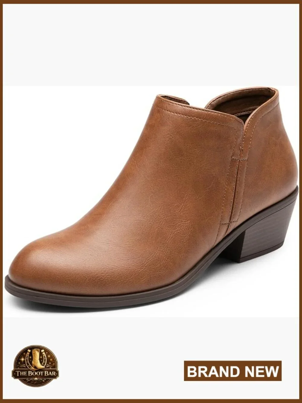 Women's Ankle Boots Low Chunky Heel Faux Suede Vegan Leather Comfortable
